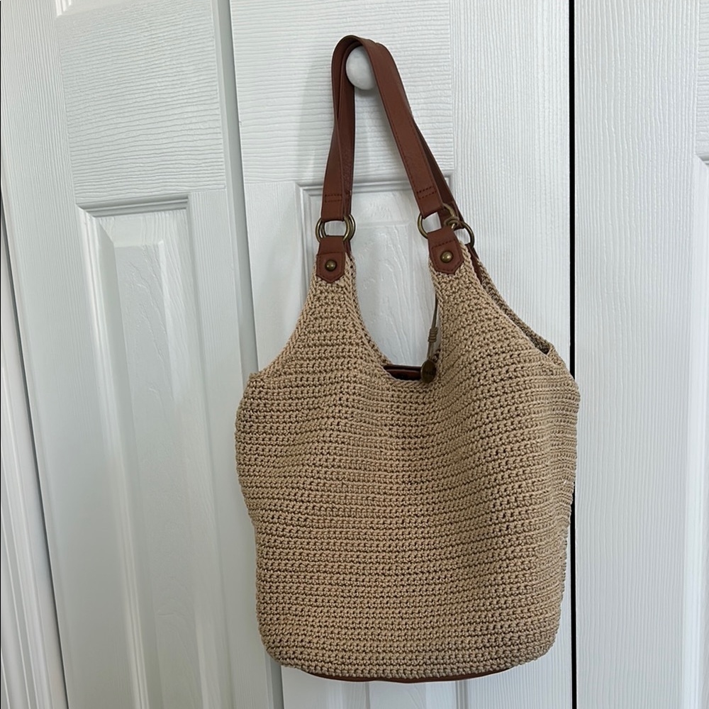 The Sak Stylish Tan Woven Tote Bag